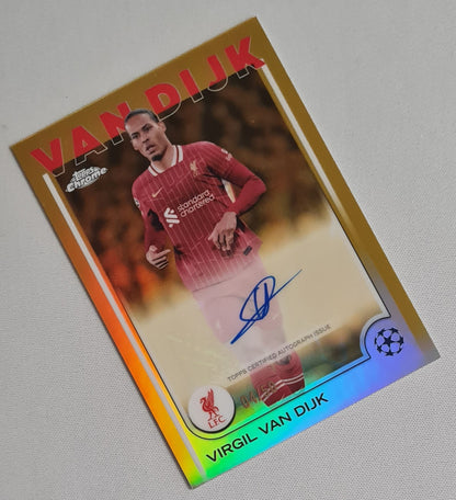Virgil van Dijk - 2025 Topps Chrome UEFA Club Competition Liverpool FC #CA-VV Gold /50 Autograph