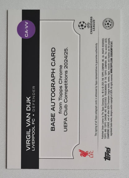 Virgil van Dijk - 2025 Topps Chrome UEFA Club Competition Liverpool FC #CA-VV Gold /50 Autograph