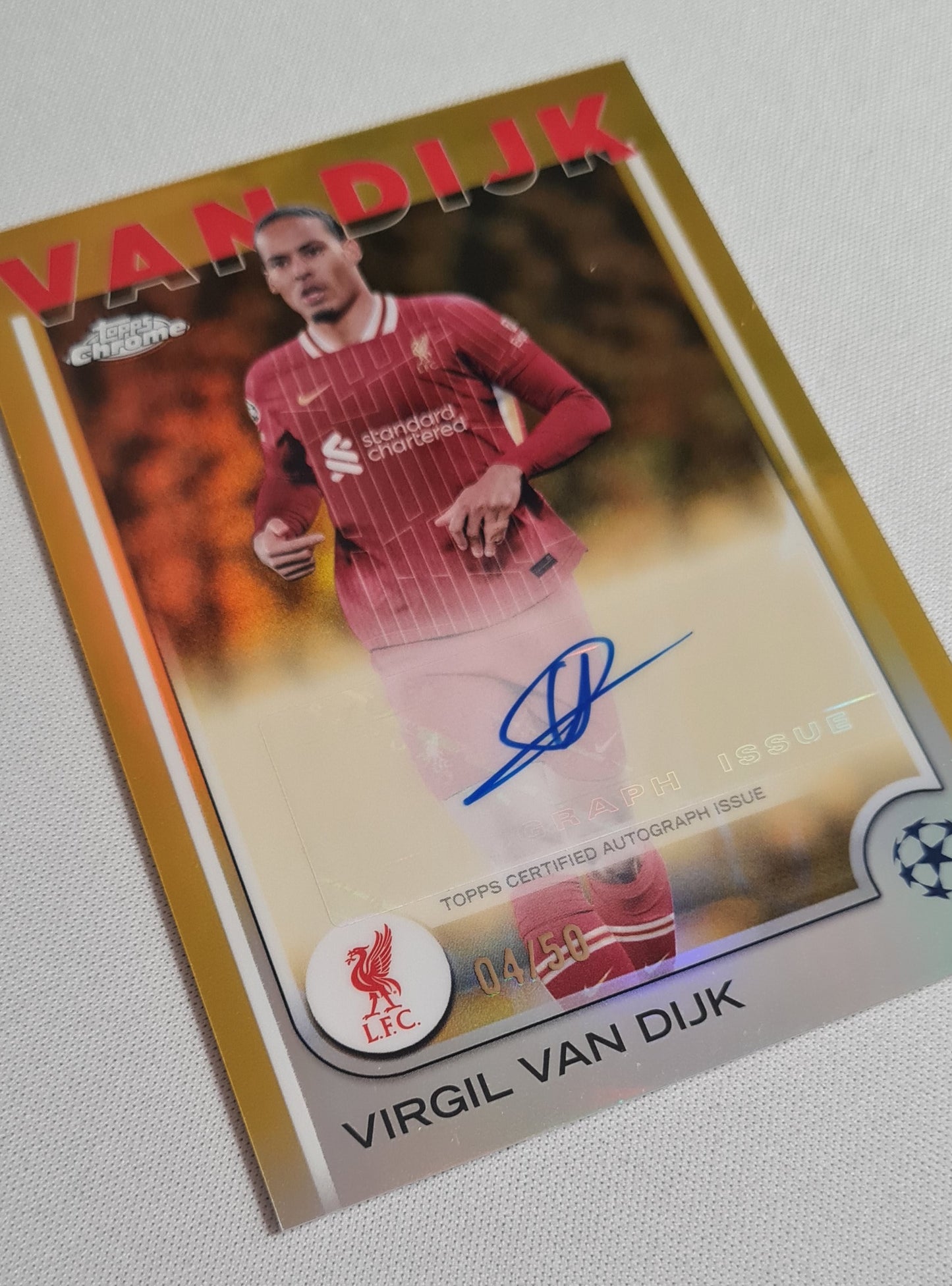 Virgil van Dijk - 2025 Topps Chrome UEFA Club Competition Liverpool FC #CA-VV Gold /50 Autograph