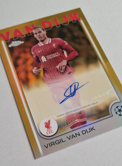 Virgil van Dijk - 2025 Topps Chrome UEFA Club Competition Liverpool FC #CA-VV Gold /50 Autograph