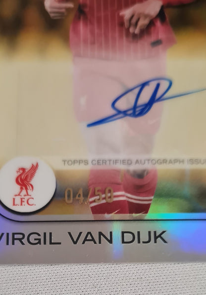 Virgil van Dijk - 2025 Topps Chrome UEFA Club Competition Liverpool FC #CA-VV Gold /50 Autograph