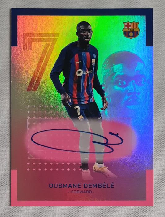 Ousmane Dembele - 2022/23 Topps FC Barcelona Team Set #AU-OD /99 Pink Foil Autograph