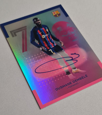 Ousmane Dembele - 2022/23 Topps FC Barcelona Team Set #AU-OD /99 Pink Foil Autograph