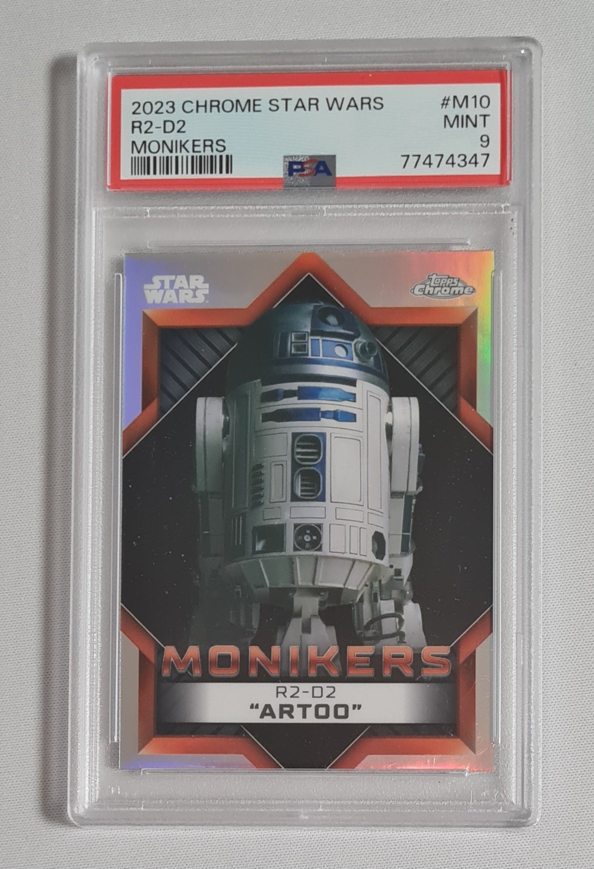 R2 D2 "Artoo" - 2023 Topps Chrome Star Wars Monkers #M10 PSA 9 MINT