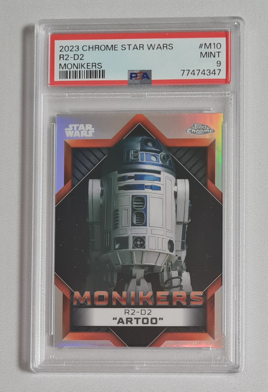 R2 D2 "Artoo" - 2023 Topps Chrome Star Wars Monkers #M10 PSA 9 MINT