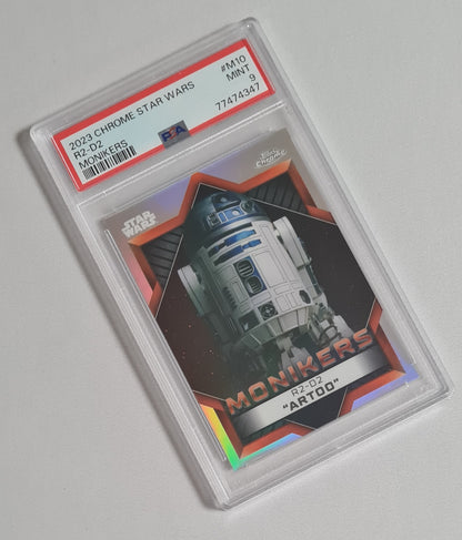 R2 D2 "Artoo" - 2023 Topps Chrome Star Wars Monkers #M10 PSA 9 MINT