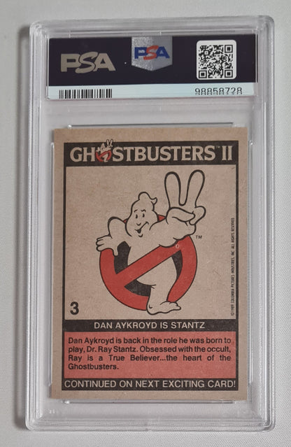 Ghostbusters II - 1989 Topps Featuring: Dan Aykroyd is Stantz #3 PSA 8 NM-MT
