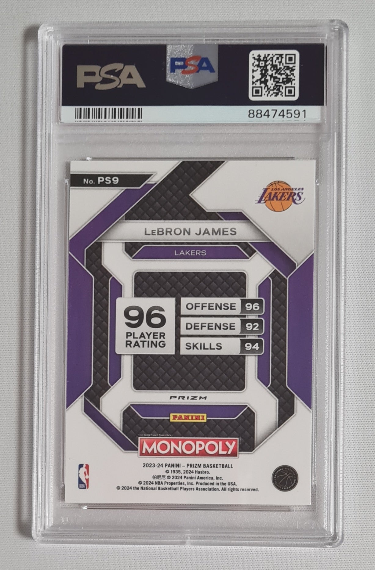 LeBron James - 2023/24 Panini Prizm Basketball Monopoly All-Star-Deal #PS9 PSA 9 MINT