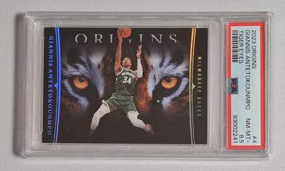 Giannis Antetokounmpo - 2023 Panini Origins Basketball - Tiger Eyes - Milwaukee Bucks #4 PSA 8.5 NM-MT+