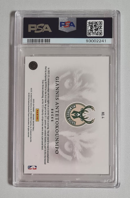 Giannis Antetokounmpo - 2023 Panini Origins Basketball - Tiger Eyes - Milwaukee Bucks #4 PSA 8.5 NM-MT+