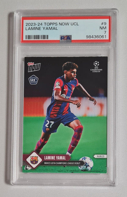 Lamine Yamal - 2023/24 Topps Now UCL (RC) FC Barcelona #9 PSA 7 NM