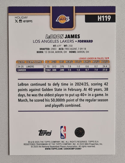 LeBron James - 2025 Topps Holiday - NBA Basketball LA Lakers  #H119