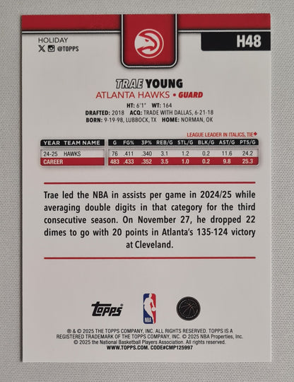 Trae Young - 2025 Topps Holiday - NBA Basketball Atlanta Hawks #H48