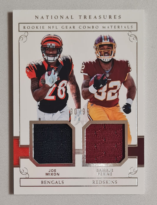 Joe Mixon & Samaje Perine - 2017 Panini National Treasure Football NFL #2 /dual Patch - Player Worn!