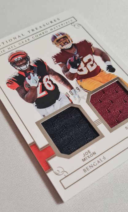 Joe Mixon & Samaje Perine - 2017 Panini National Treasure Football NFL #2 /dual Patch - Player Worn!