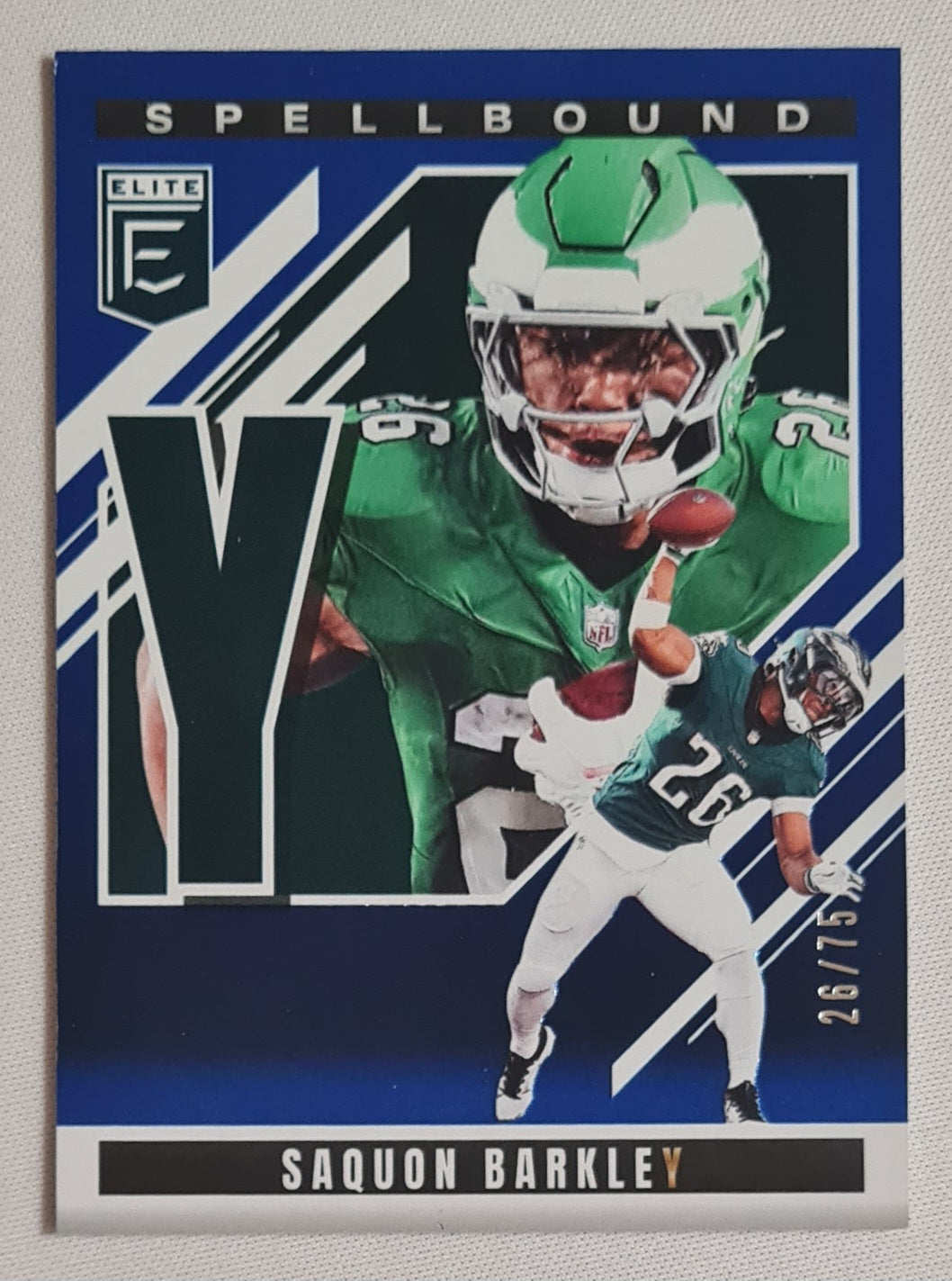 Saquon Barkley - 2025 Panini Donruss Elite Football Spellbound #7 Letter Y /75