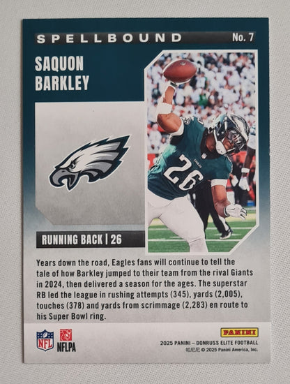 Saquon Barkley - 2025 Panini Donruss Elite Football Spellbound #7 Letter Y /75