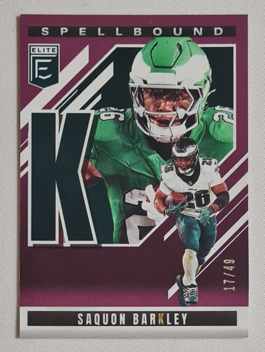 Saquon Barkley - 2025 Panini Donruss Elite Football Spellbound #4 Letter K /49