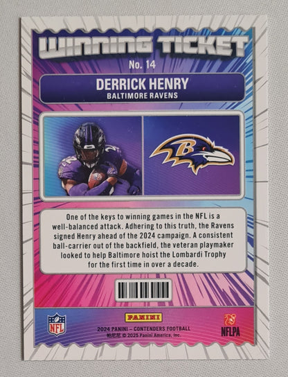 Derrick Henry - 2024 Panini Contenders Winning Ticket Football Baltimore Ravens #14