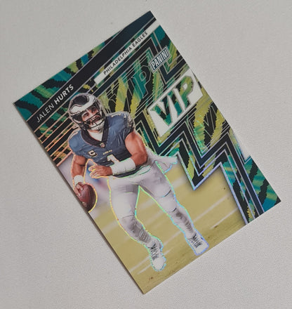 Jalen Hurts - 2025 Panini The National VIP Panini Philadelphia Eagles Prizm Football - Gold Pack Baja Tiger #31