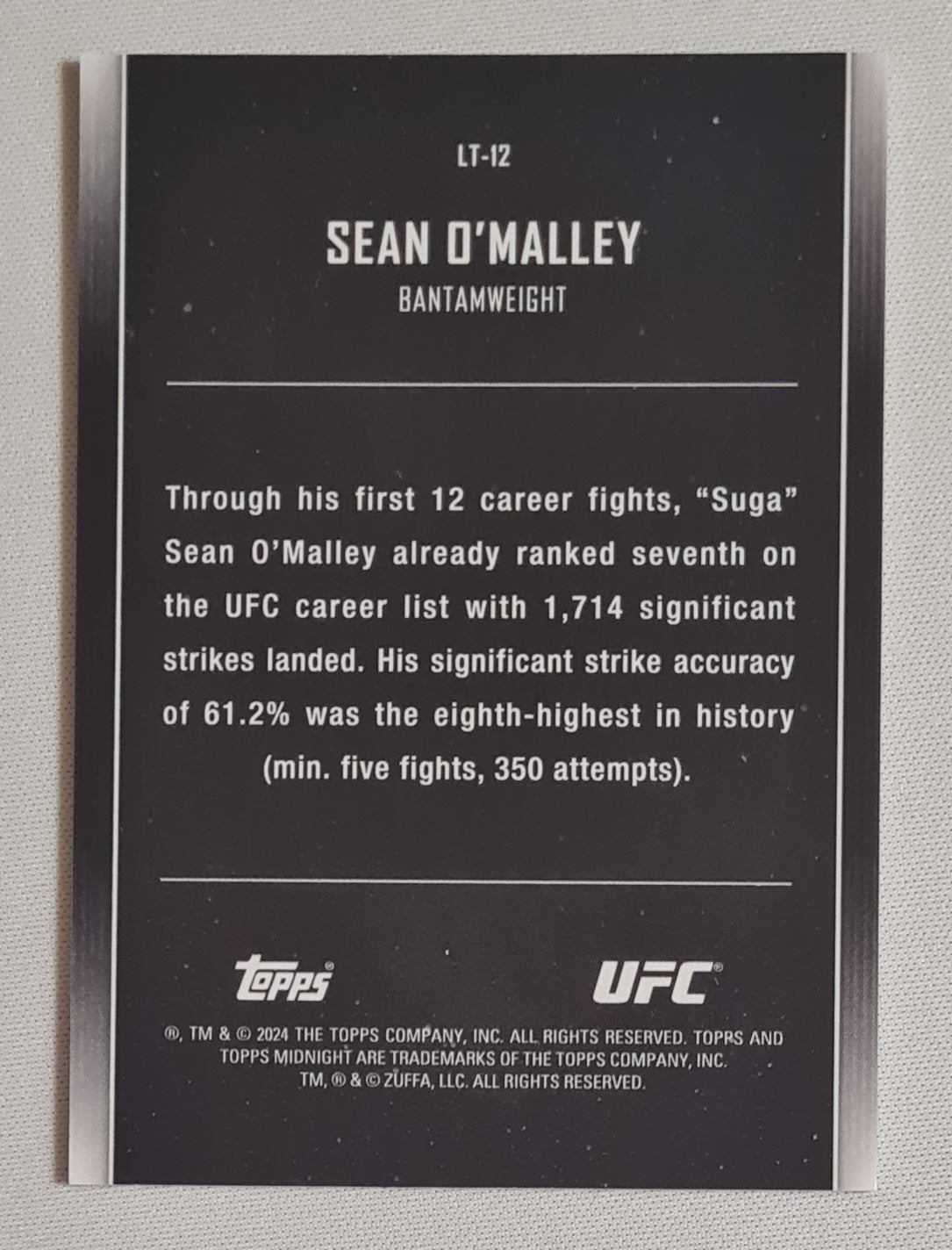 Sean O'Malley - 2024 Topps Lunar Tide UFC Midnight #LT-12