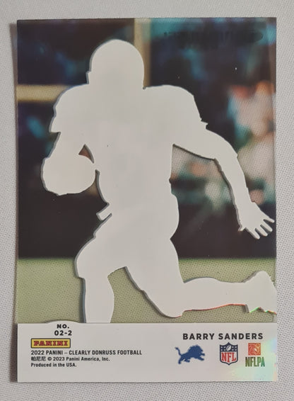 Barry Sanders - 2022 Panini Clearly Donruss Football NFL Detroit Lions #02-2 /25