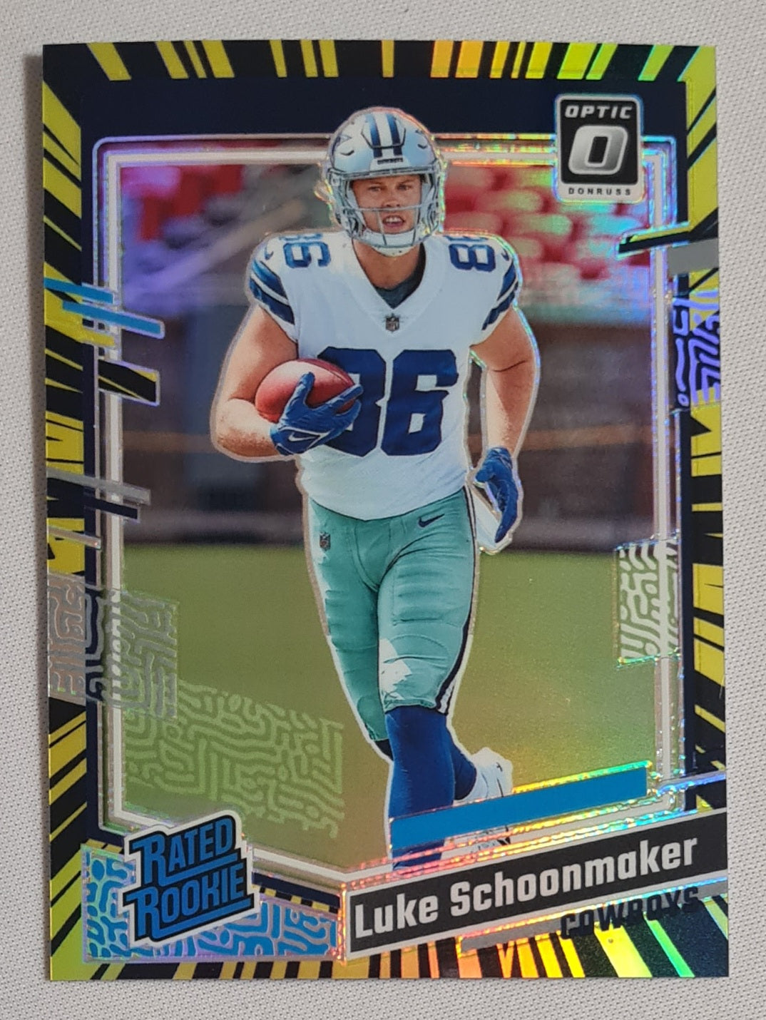 Luke Schoonmaker - 2023 Panini Donruss Optics Football NFL Dallas Cowboys Rated Rookie #227 Yellow Prizm /69