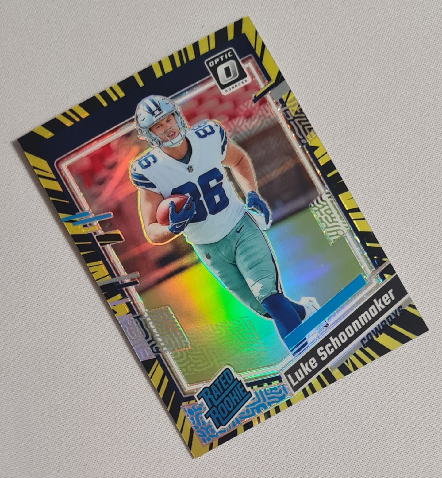 Luke Schoonmaker - 2023 Panini Donruss Optics Football NFL Dallas Cowboys Rated Rookie #227 Yellow Prizm /69