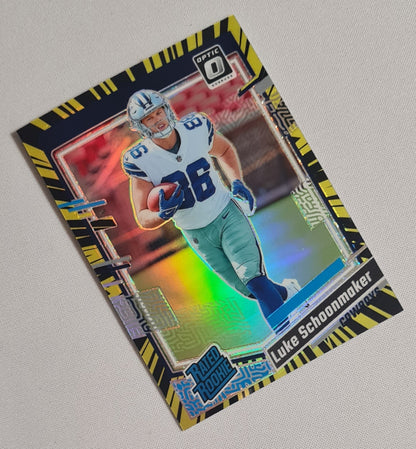 Luke Schoonmaker - 2023 Panini Donruss Optics Football NFL Dallas Cowboys Rated Rookie #227 Yellow Prizm /69