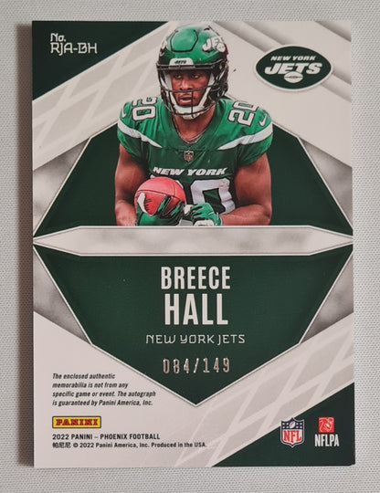 Breece Hall - 2022 Panini Phoenix Football NFL New York Jets RJA-BH /Patch /149 Autograph