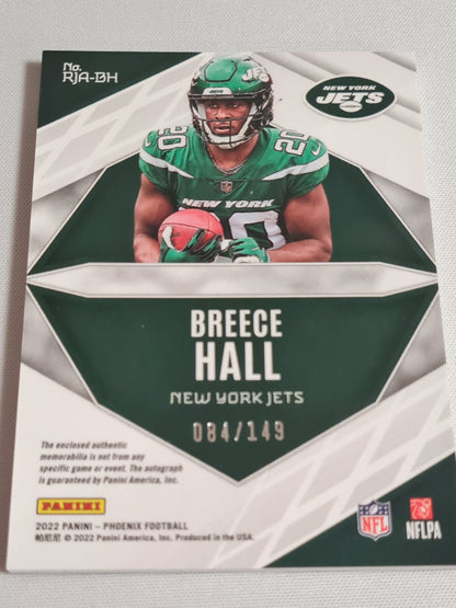 Breece Hall - 2022 Panini Phoenix Football NFL New York Jets RJA-BH /Patch /149 Autograph