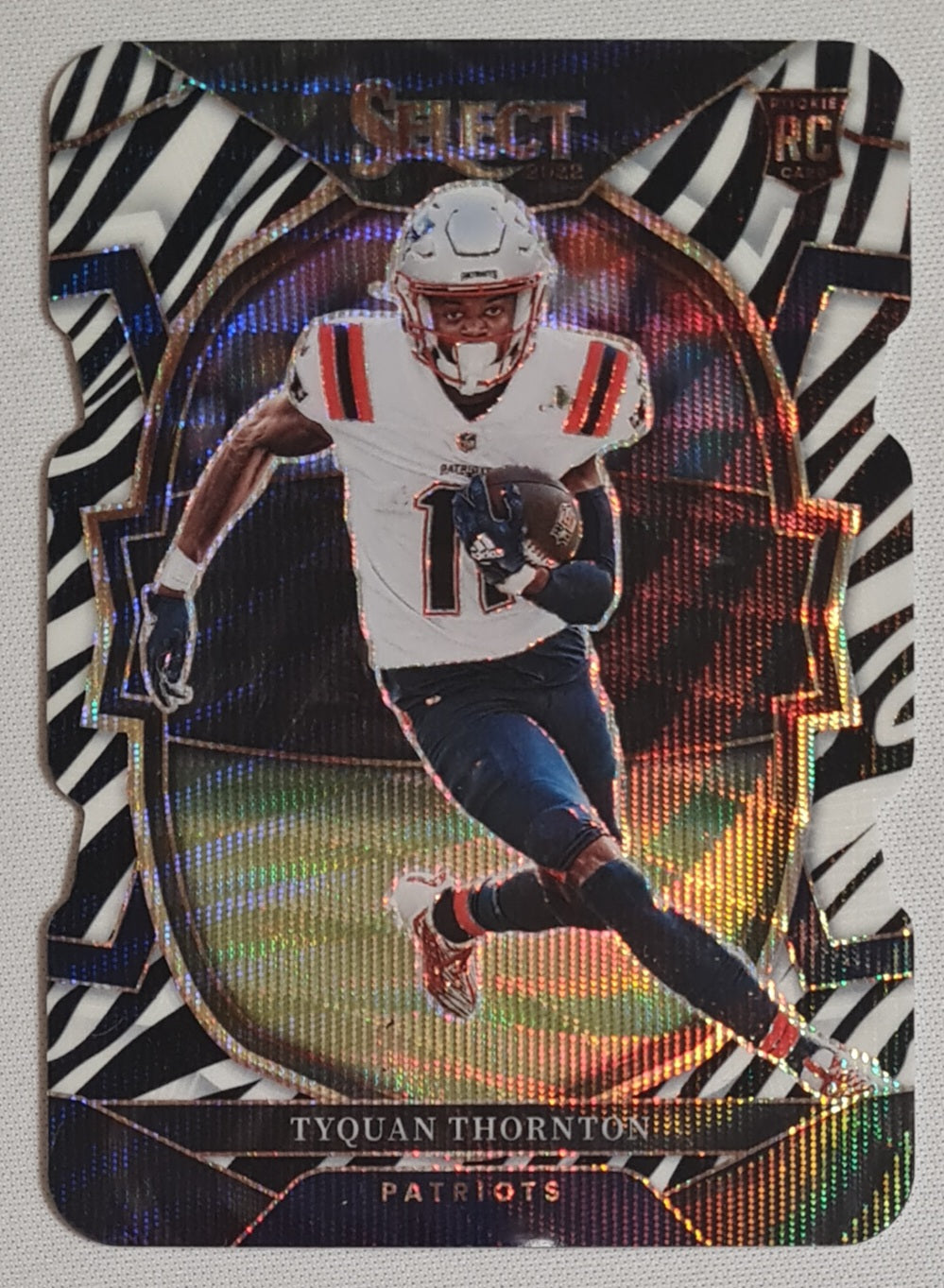 Tyquan Thornton - 2022 Panini Select Football NFL New England Patriots (RC)#93 Concourse Level - Die Cut Zebra Prizm