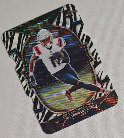 Tyquan Thornton - 2022 Panini Select Football NFL New England Patriots (RC)#93 Concourse Level - Die Cut Zebra Prizm