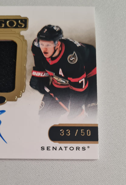 Brady Tkachuk - 2020/21 Upper Deck - The Cup Hockey - Limited Logos - #LL-BT NHL Senators /Patch /50 on card Autograph!