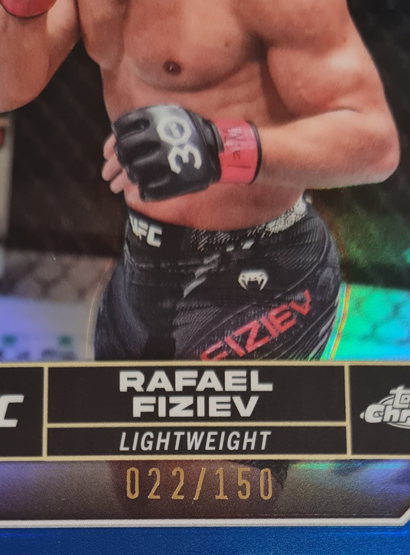 Rafael Fiziev - 2024 Topps Chrome UFC Fighter Lightweight #159 Blue Refractor /150
