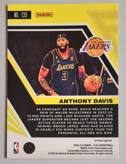 Anthony Davis - 2022/23 Panini Flux Basketball Prizm L.A. Lakers #139 Cracked Ice