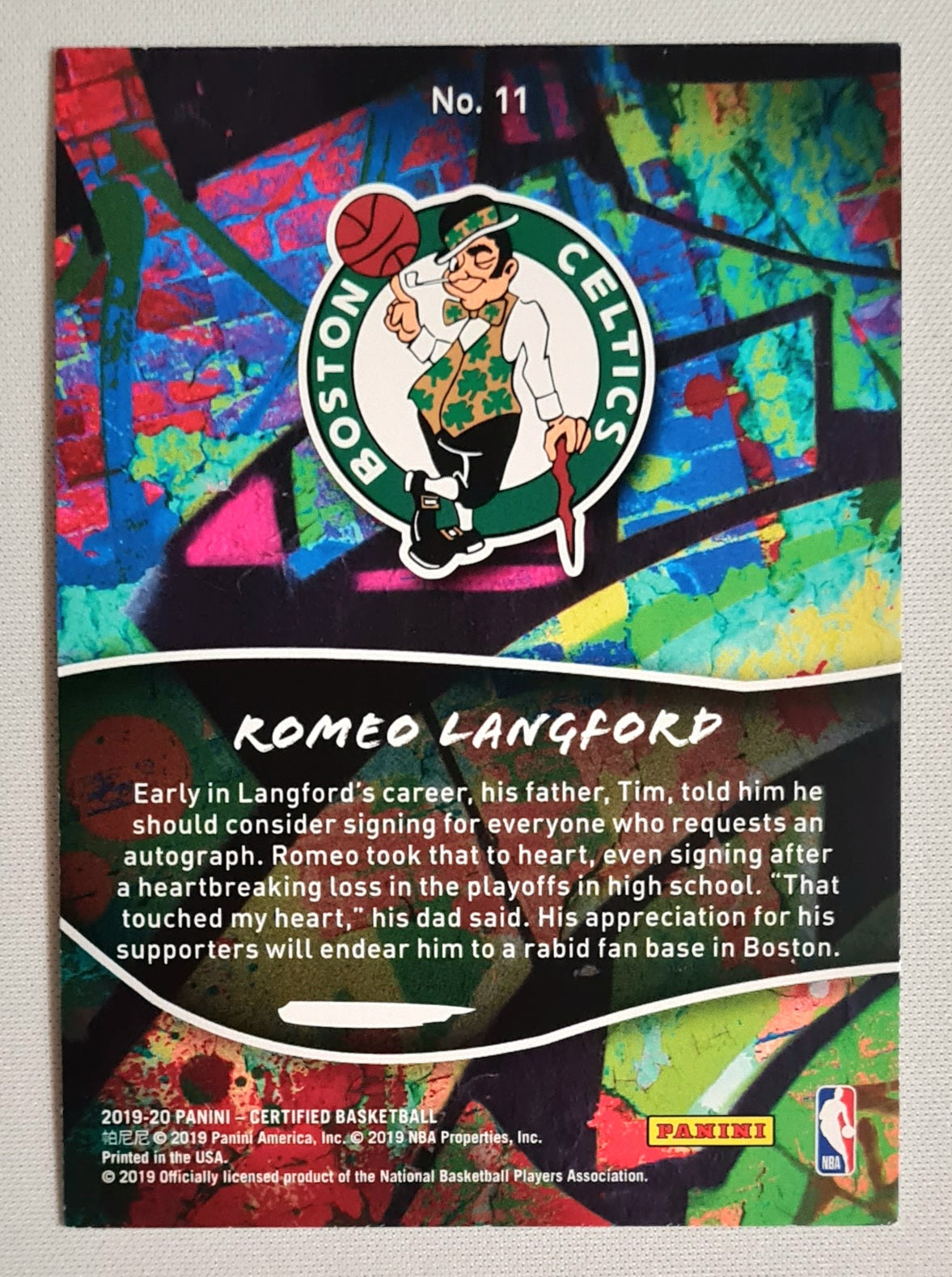 Romeo Langford - 2019/20 Panini Certified Graffiti Basketball NBA Boston Celtics #11