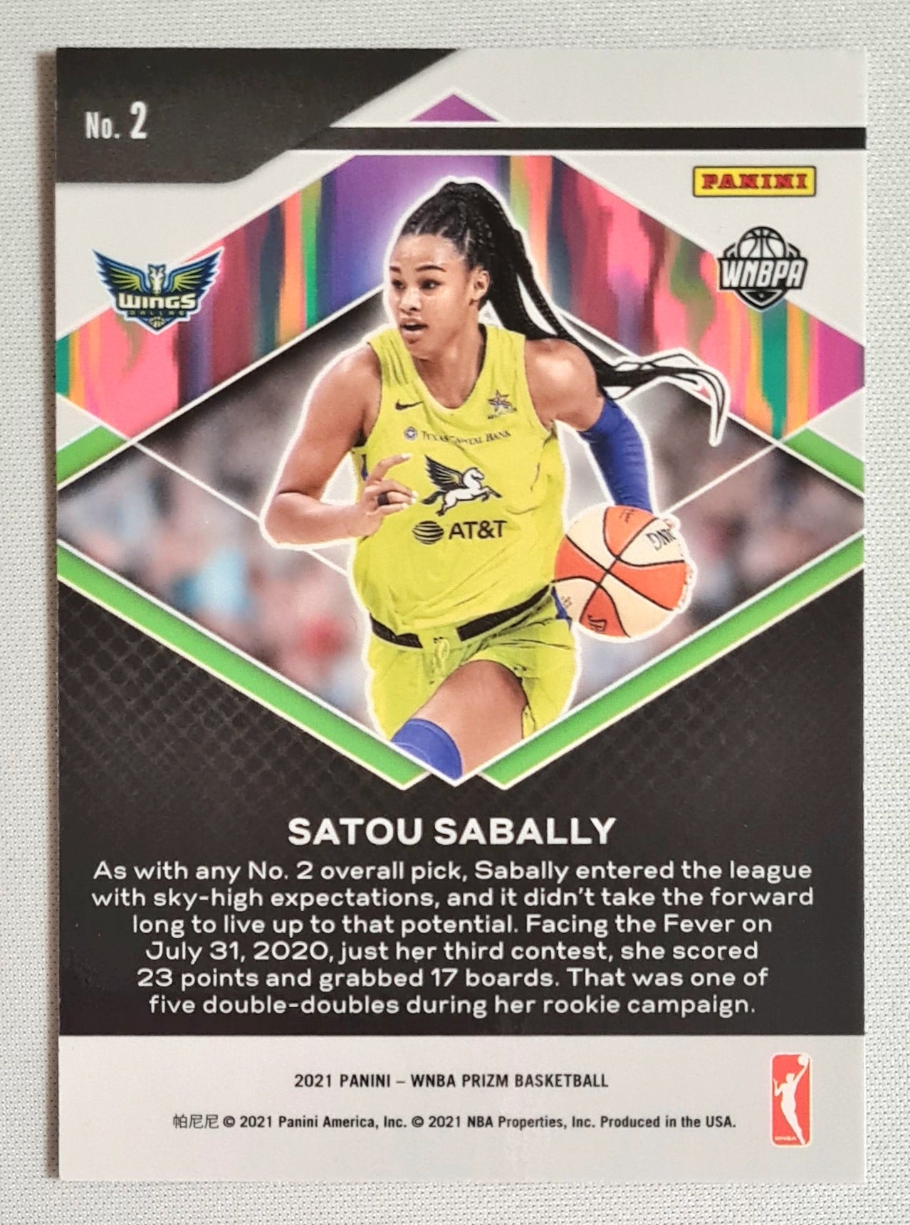 Satou Sabally - 2021 Panini WNBA Prizm Fearless Basketball Dallas Wings #2