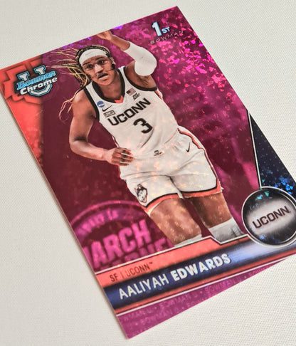 Aaliyah Edwards - 2023-24 Topps Bowman Chrome University #19 Fuchsia Mini Diamond /150