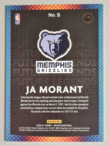 Ja Morant - 2020/21 Panini Recon - Future Legends - Basketball NBA Memphis Grizzlies #5