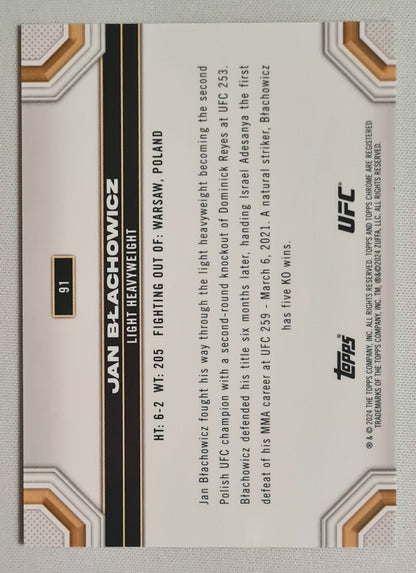 Jan Blachowicz - 2024 Topps Chrome UFC Fighter Light Heavyweight #91 Green refractor /99