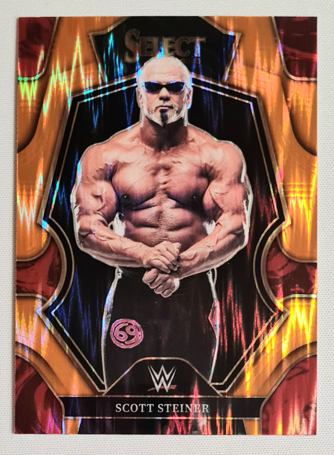 Scott Steiner - 2023 Panini Select WWE Wrestling Legends Prizm #190 Orange Flash Prizm