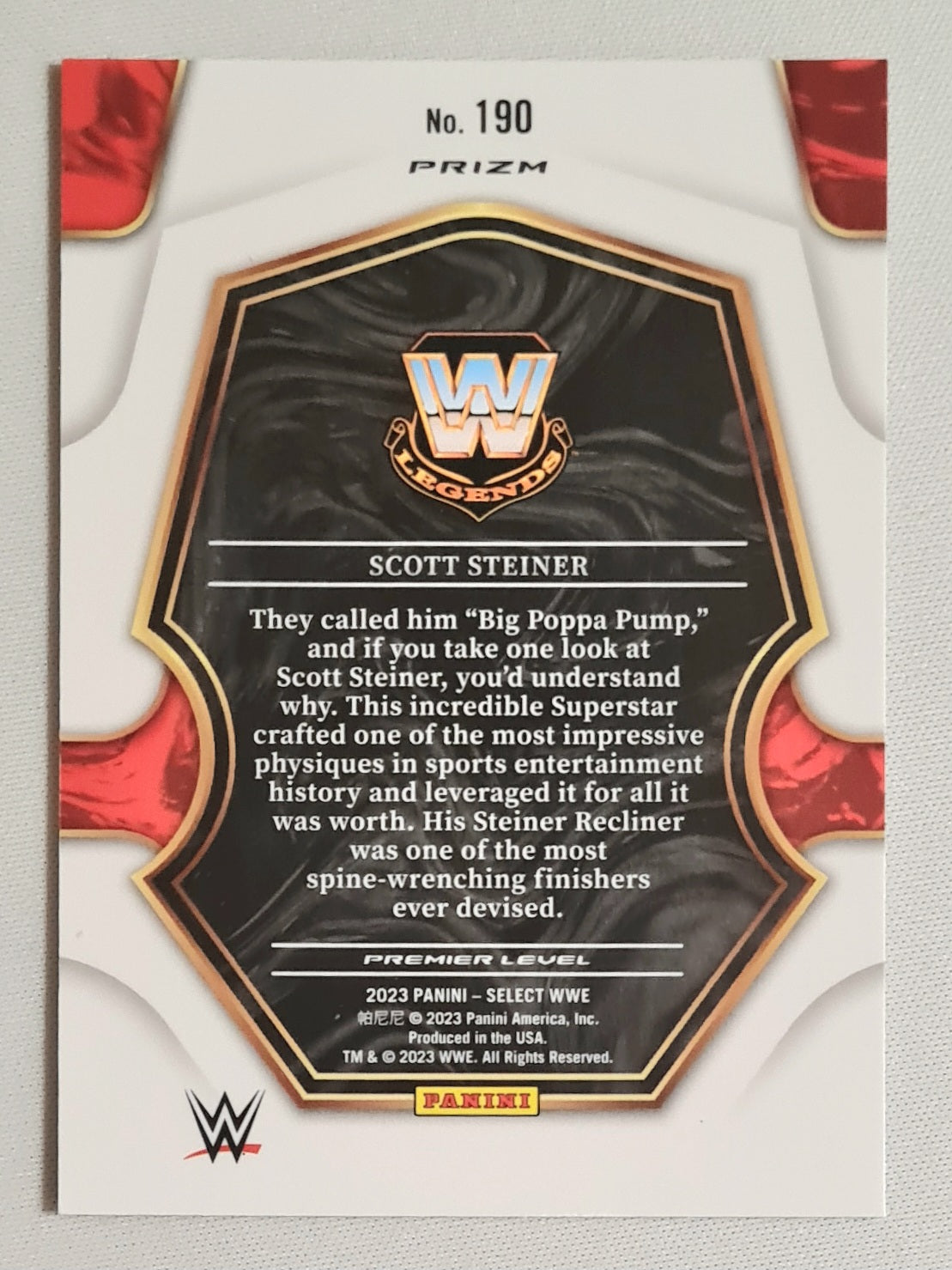 Scott Steiner - 2023 Panini Select WWE Wrestling Legends Prizm #190 Orange Flash Prizm