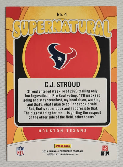 C.J. Stroud - 2023 Panini Contenders Football NFL Houston Texans Supernatural #4