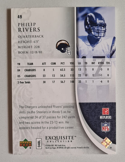 Philip Rivers - 2006 Upper Deck Exquisite Collection NFL Football LA Chargers #49 /150
