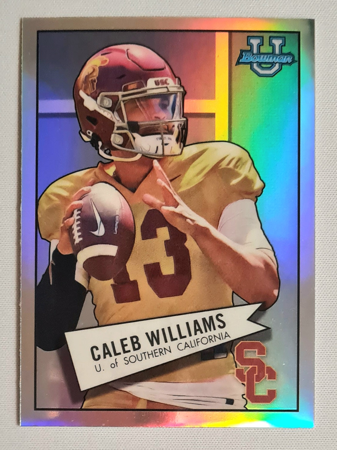 Caleb Williams - 2022 Topps Bowman University - U. of Southern California #52BF-4 Refractor