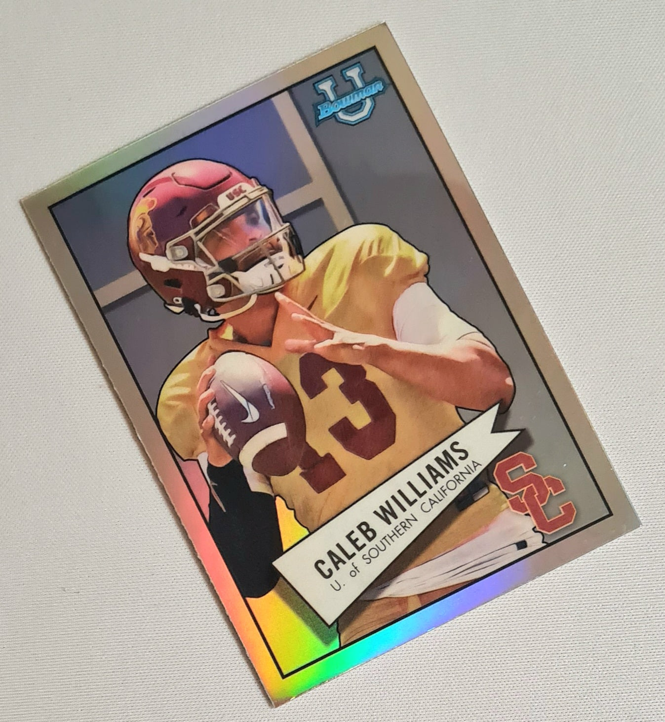 Caleb Williams - 2022 Topps Bowman University - U. of Southern California #52BF-4 Refractor