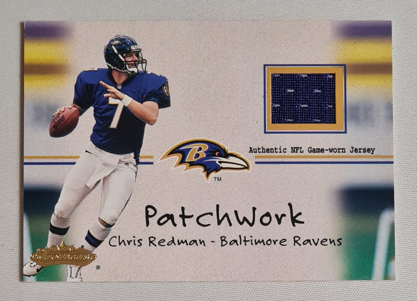 Chris Redman - 2001 Fleer Football Baltimore Ravens Patchwork /Patch (Authentic NFL Game-worn Jersey)