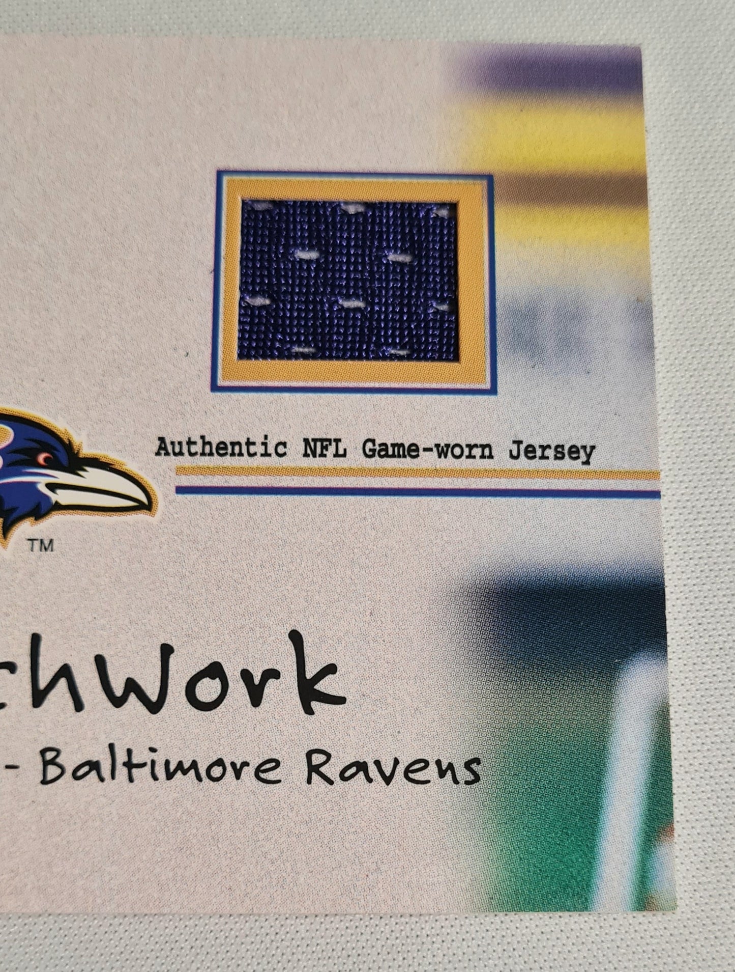 Chris Redman - 2001 Fleer Football Baltimore Ravens Patchwork /Patch (Authentic NFL Game-worn Jersey)