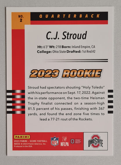 C.J. Stroud - 2023 Panini Score Football Ohio State - 2023 Rookie #2